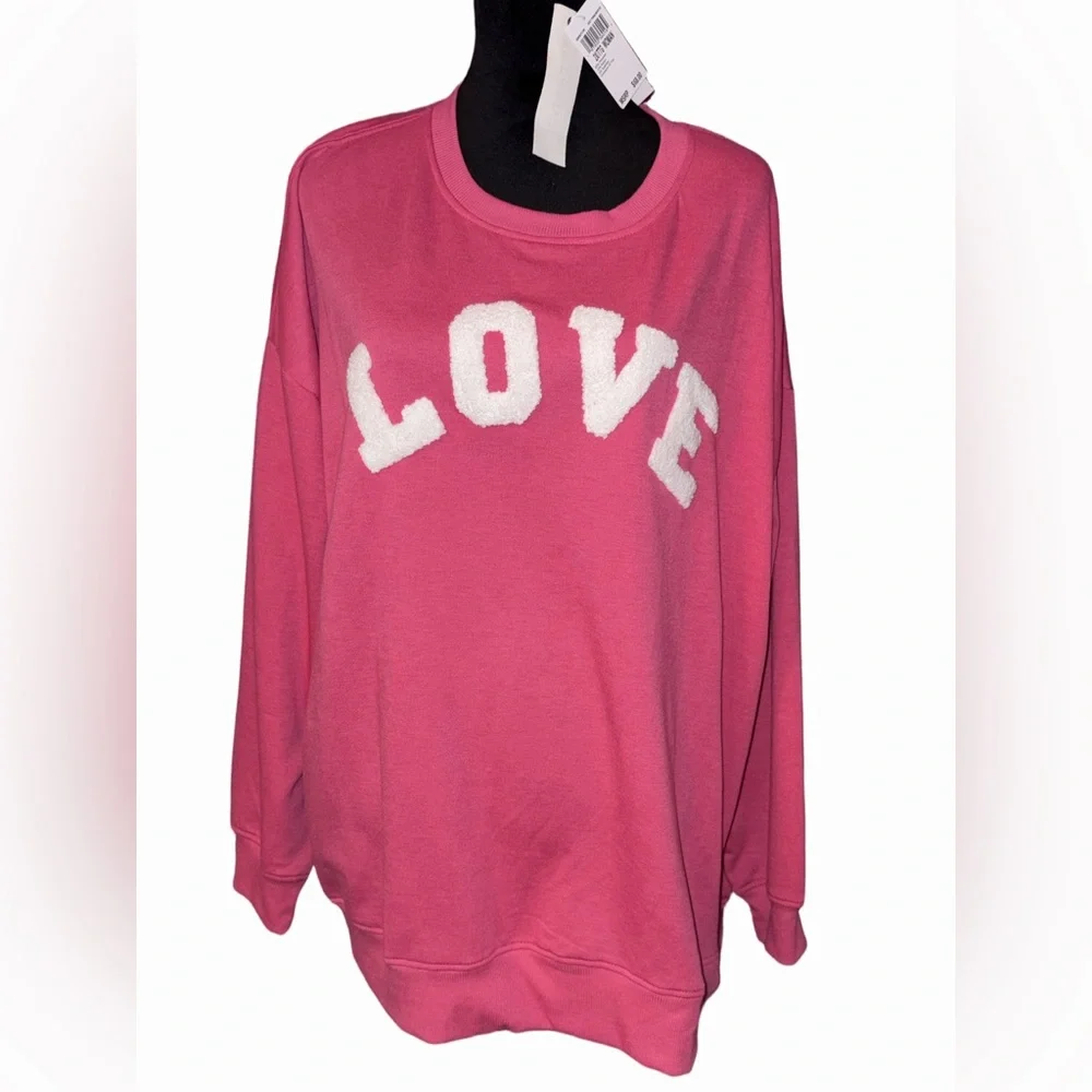 Workshop Republic LOVE Pink Graphic Sweatshirt  Women’s 2X